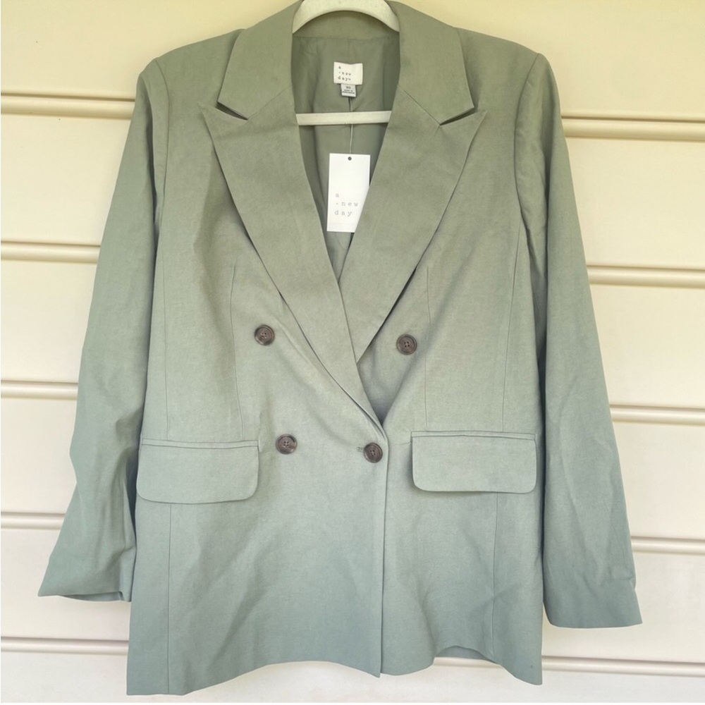NWT A New Day Sage Green Double-Breasted Blazer Sz S - Picture 5 of 9